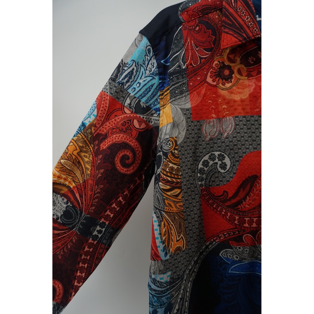Robert Graham Art Deco Button Down Shirt Paisley Patchwork eclectic Luxury Large - Picture 2 of 8